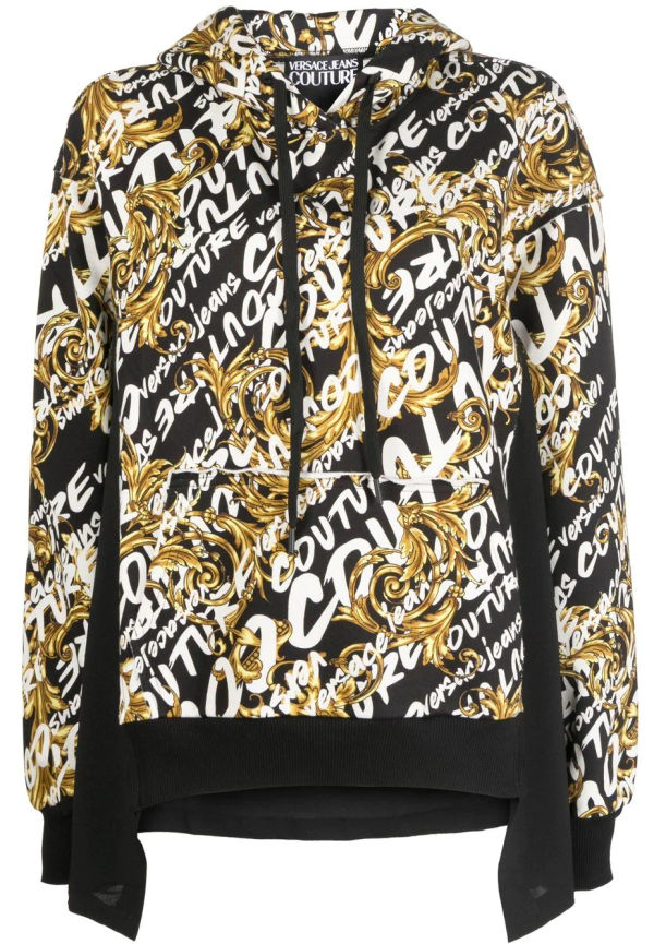 Versace Jeans Couture Garland hoodie med logotyppanel - Svart
