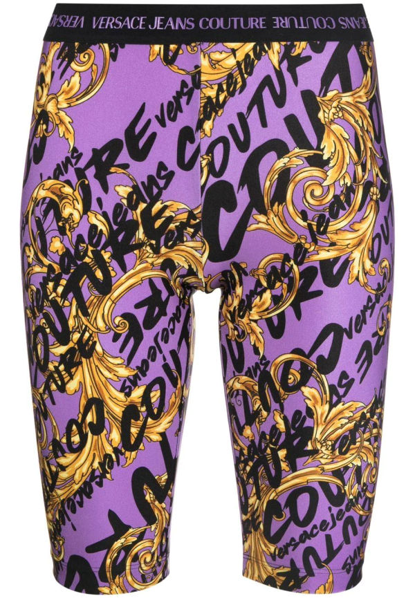 Versace Jeans Couture Garland knäshorts med logotyp - Lila