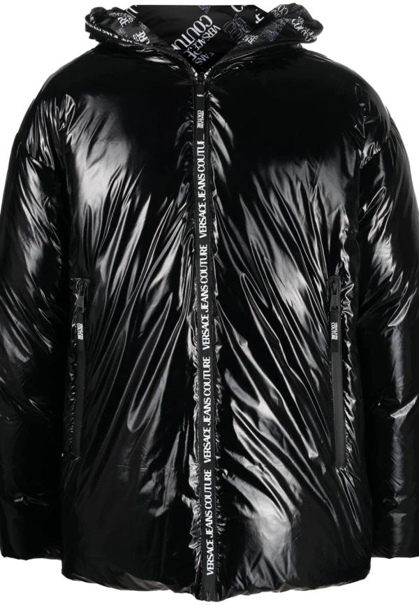 Versace Jeans Couture glansig vadderad jacka - Svart