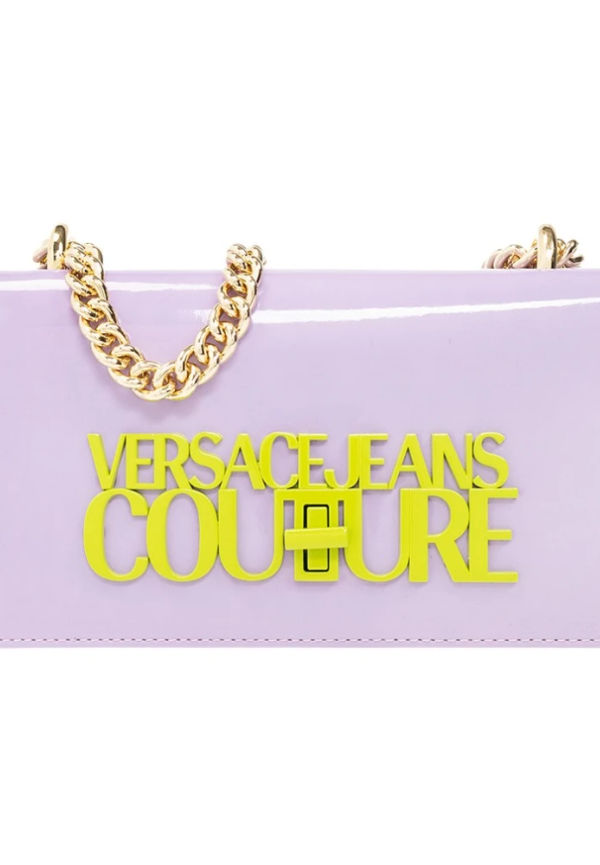 Versace Jeans Couture Glossy shoulder bag with logo Lila, Dam