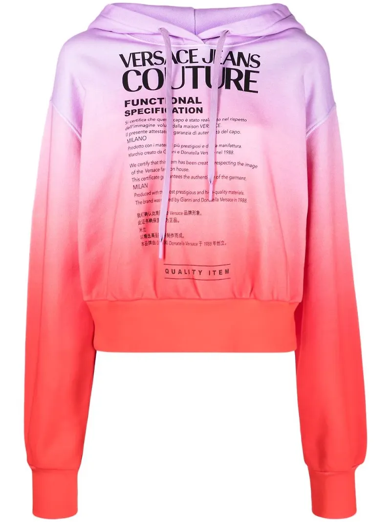 Versace Jeans Couture hoodie för certifiering av tonad effekt - Lila