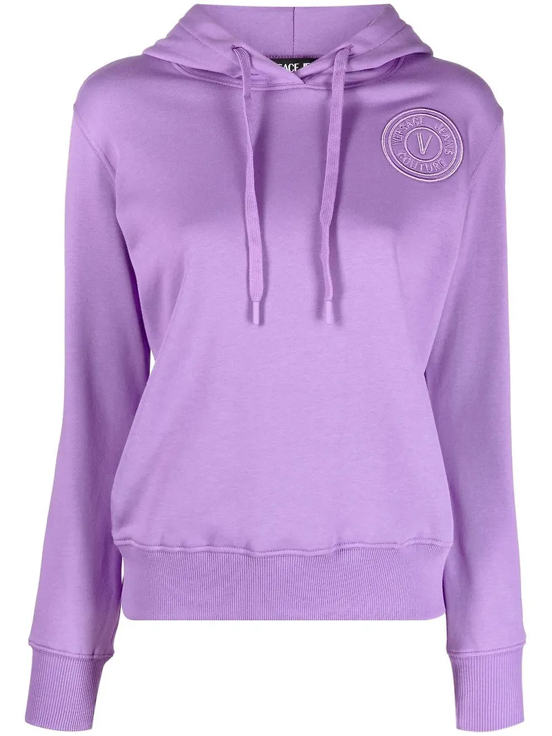 Versace Jeans Couture hoodie med broderad logotyp - Lila