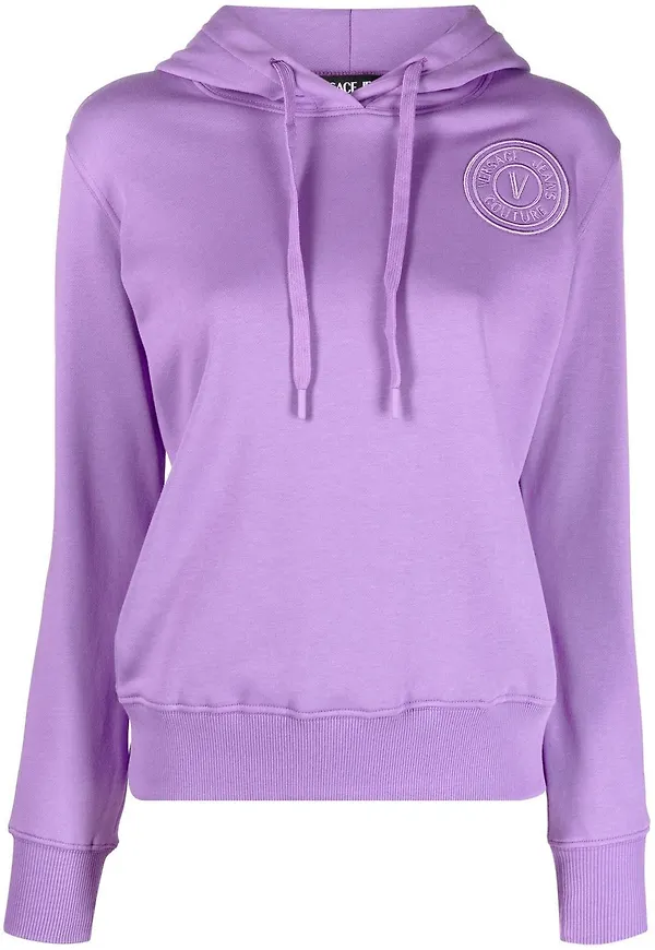 Versace Jeans Couture hoodie med broderad logotyp - Lila