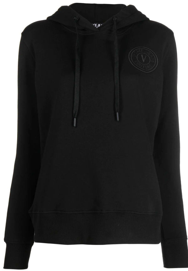 Versace Jeans Couture hoodie med broderad logotyp - Svart