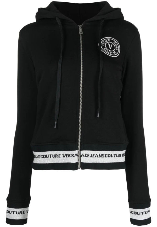 Versace Jeans Couture hoodie med broderad logotyp - Svart