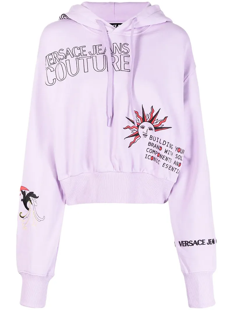 Versace Jeans Couture hoodie med brodyr - Lila