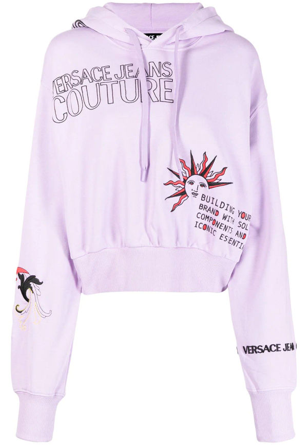 Versace Jeans Couture hoodie med brodyr - Lila
