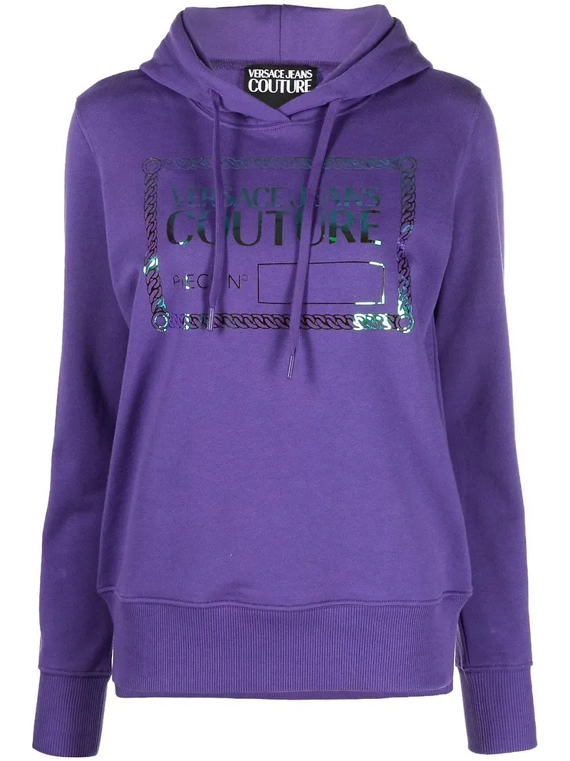 Versace Jeans Couture hoodie med logotyp - Lila