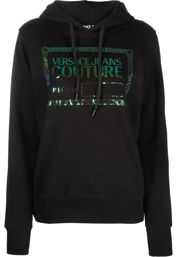 Versace Jeans Couture hoodie med logotyp - Svart