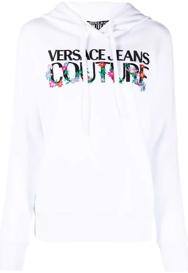Versace Jeans Couture hoodie med logotyp - Vit