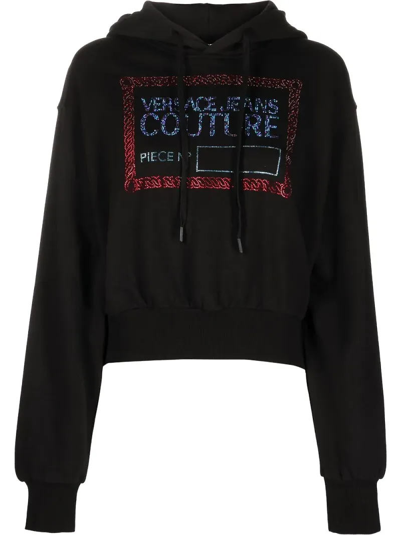 Versace Jeans Couture hoodie med strass - Svart