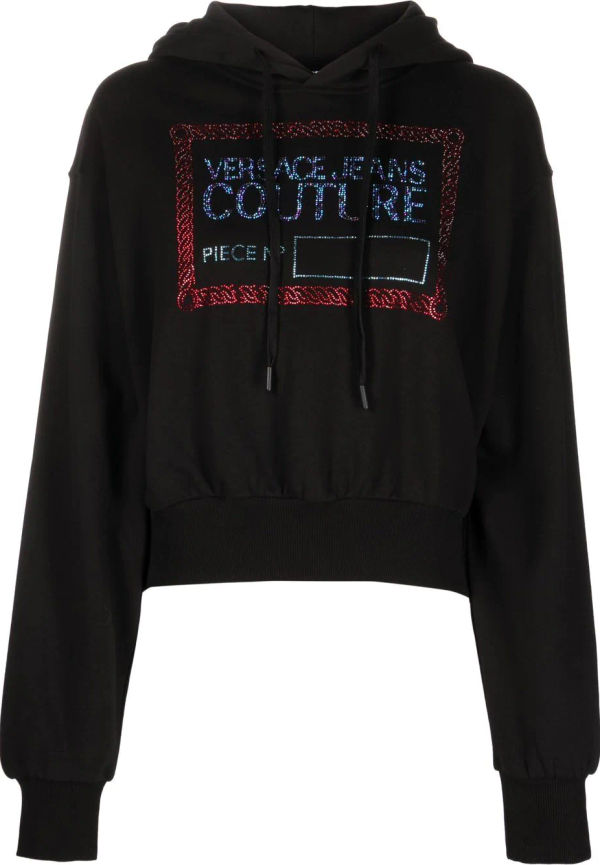 Versace Jeans Couture hoodie med strass - Svart