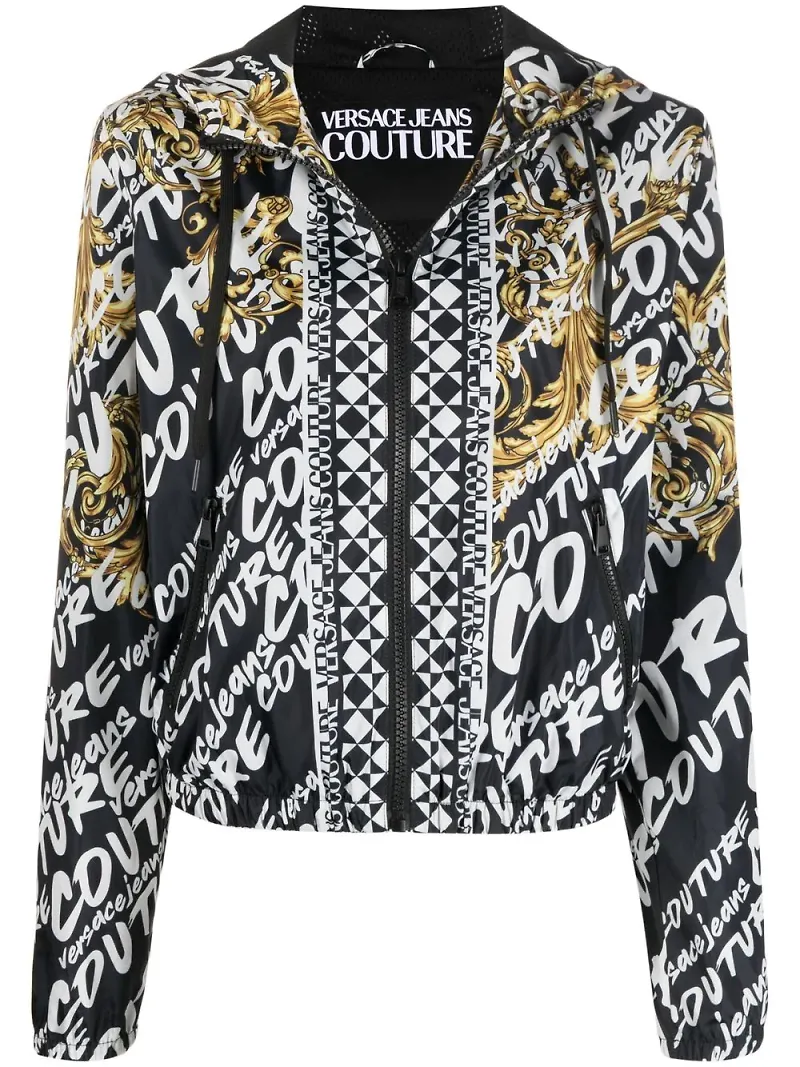 Versace Jeans Couture jeansjacka med barocktryck - Svart