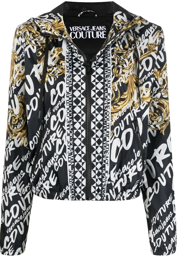 Versace Jeans Couture jeansjacka med barocktryck - Svart