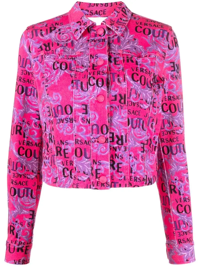 Versace Jeans Couture jeansjacka med logotyp - Rosa