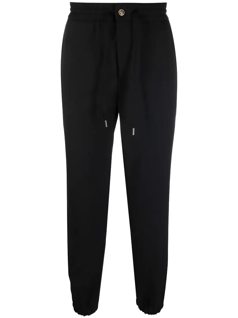 Versace Jeans Couture joggingbyxor med dragsko och logotypmärke - Svart