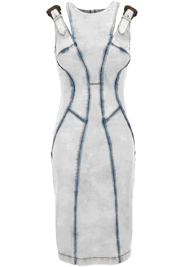 Versace Jeans Couture klänning med spänne - Blå