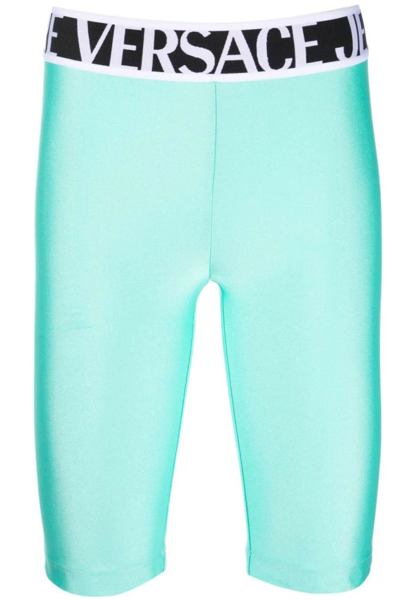 Versace Jeans Couture knälånga shorts med logotyp i midjan - Grön