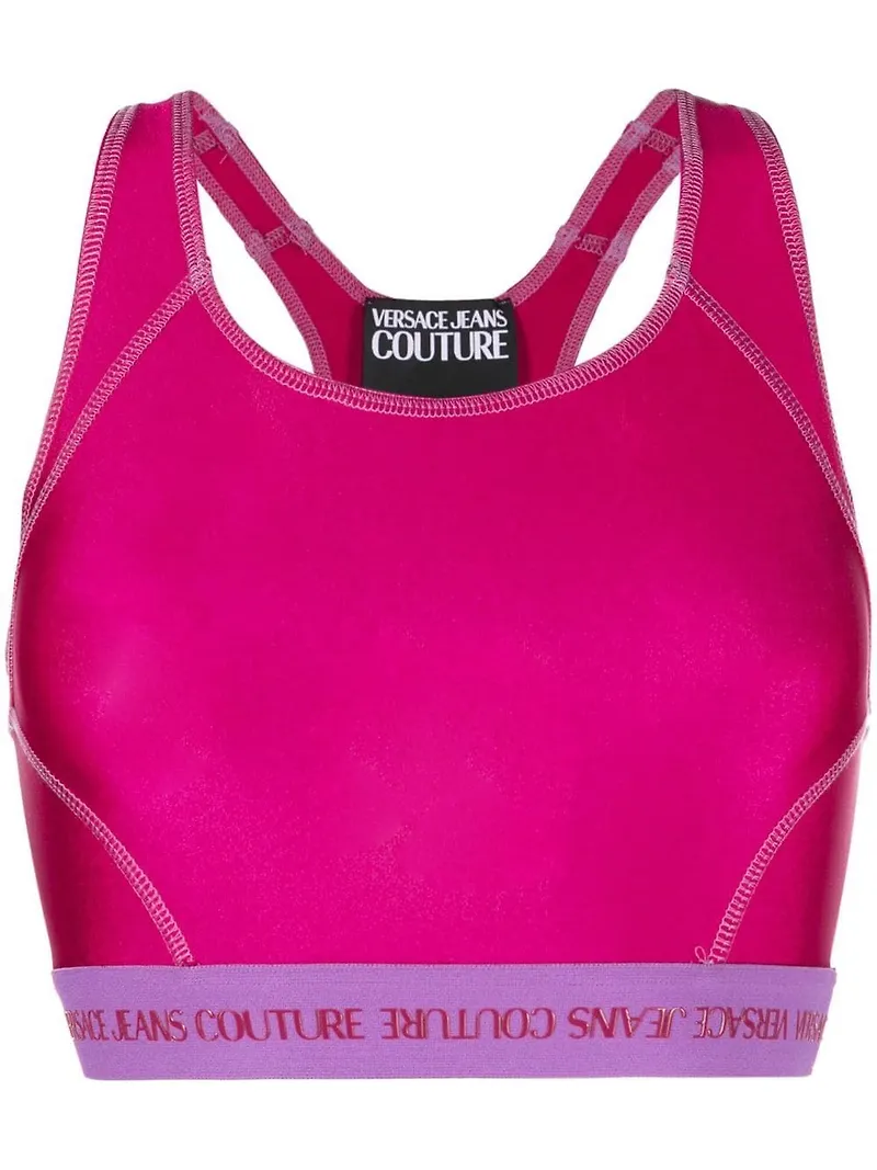 Versace Jeans Couture kort linne med logotypband - Rosa