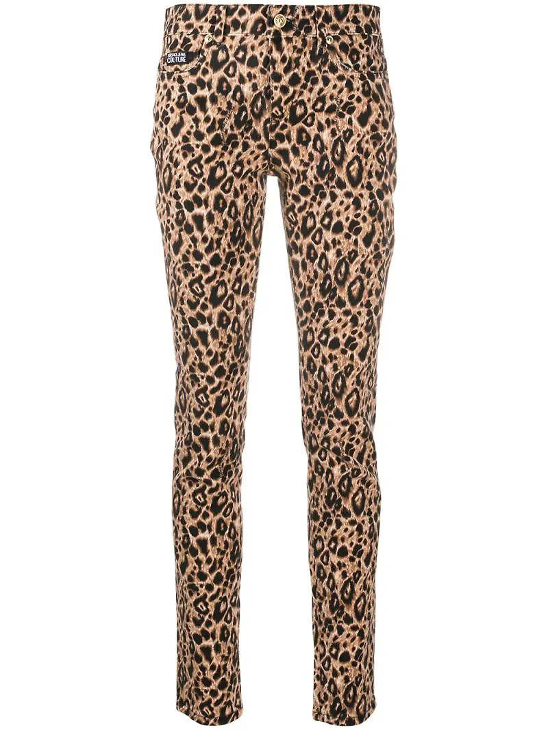 Versace Jeans Couture leopardmönstrade byxor - Brun