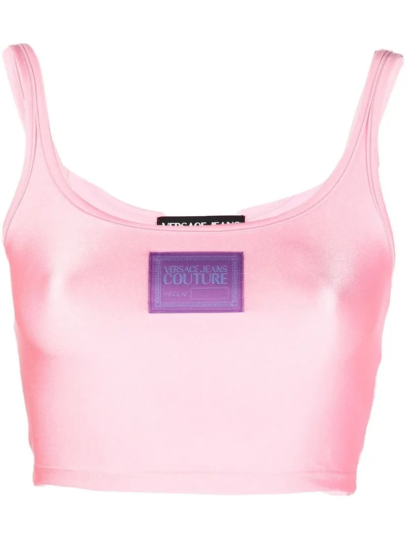Versace Jeans Couture linne med logotypmärke - Rosa