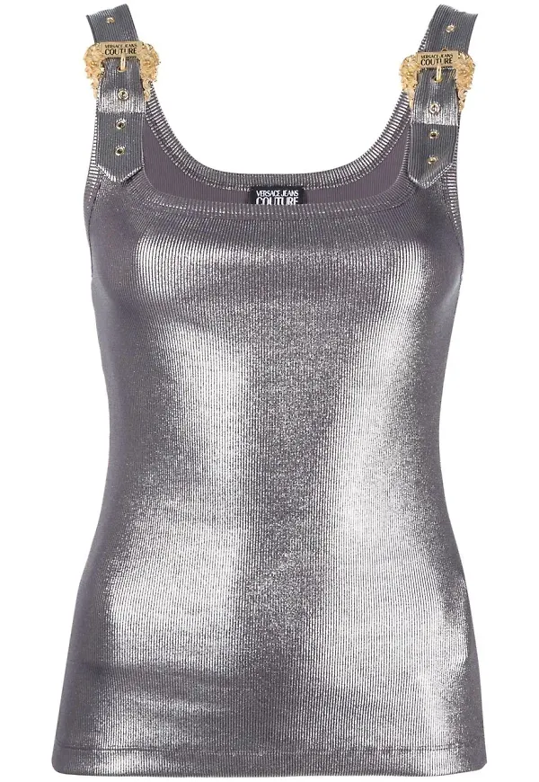 Versace Jeans Couture linne med spänne - Silverfärgad