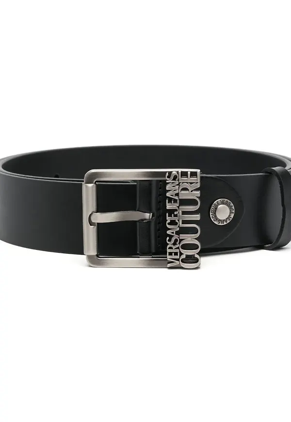 Versace Jeans Couture logo-plaque buckle belt - Svart