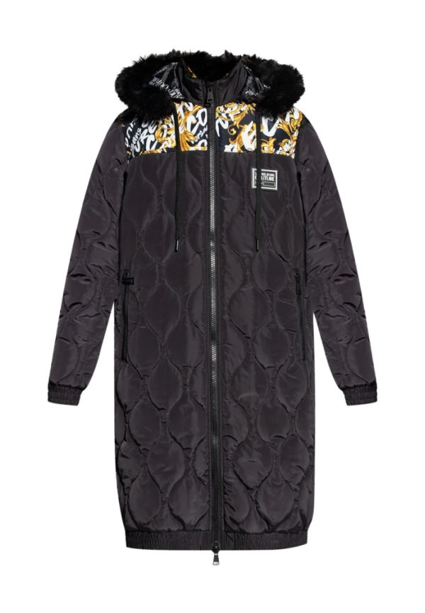 Versace Jeans Couture Lång jacka med väst Svart, Dam