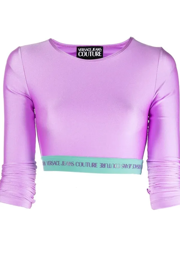 Versace Jeans Couture långärmad croptop - Lila