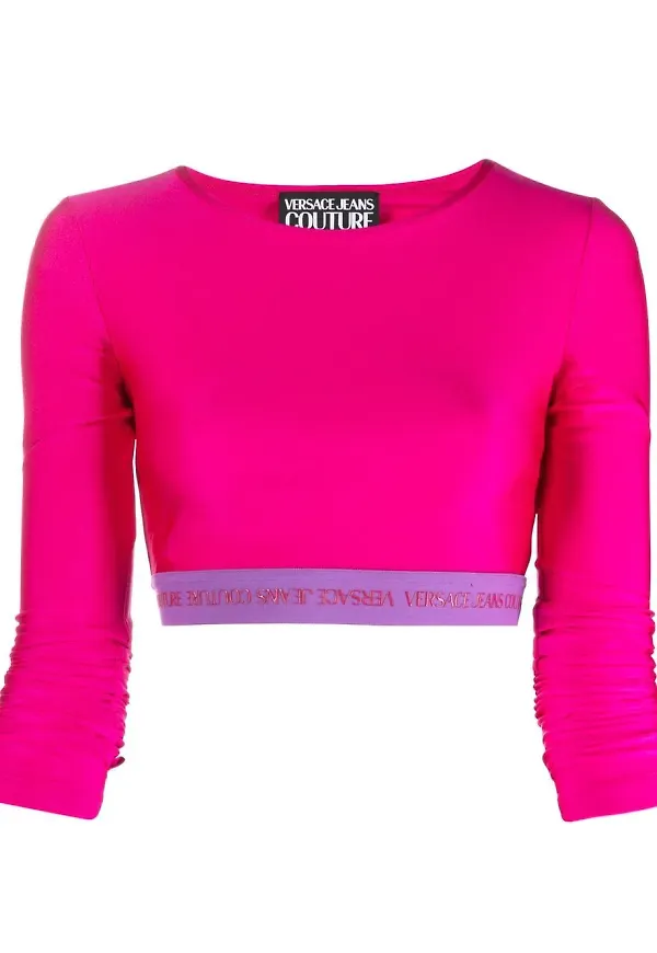 Versace Jeans Couture långärmad croptop - Rosa