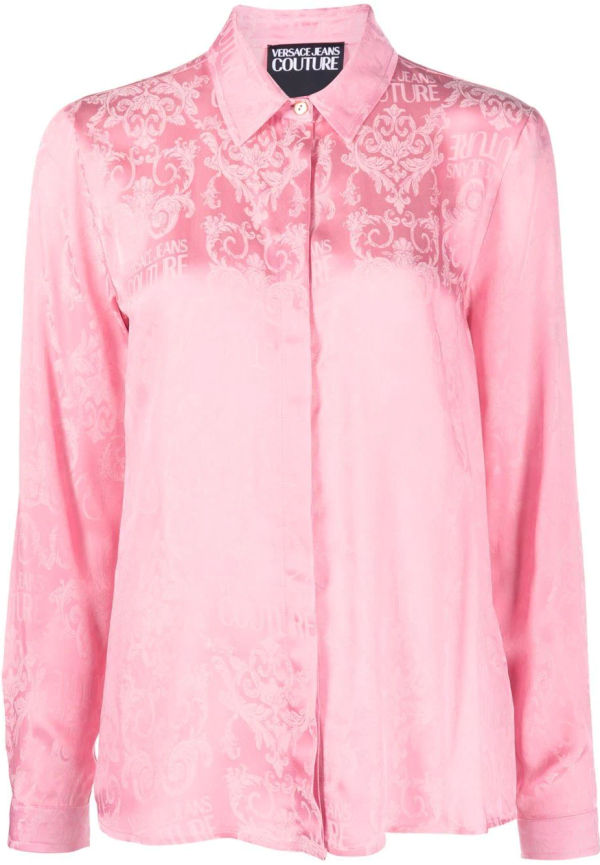Versace Jeans Couture långärmad skjorta i jacquard - Rosa