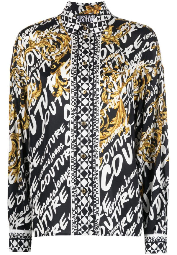 Versace Jeans Couture långärmad skjorta med logotyp - Svart