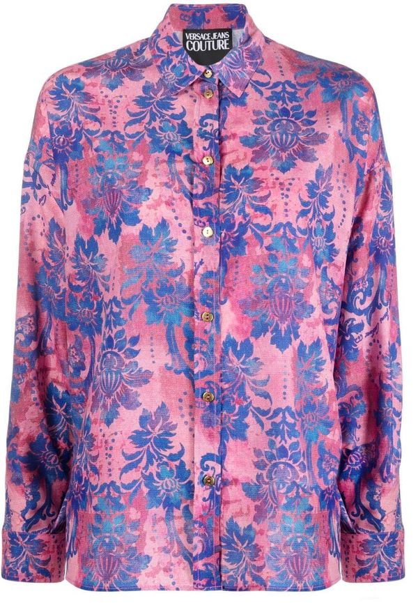 Versace Jeans Couture långärmad skjorta med tapettryck - Rosa