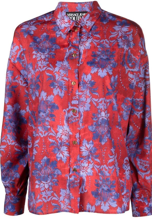 Versace Jeans Couture långärmad skjorta med tapettryck - Röd