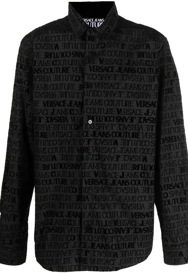 Versace Jeans Couture långärmad t-shirt med logotyp - Svart