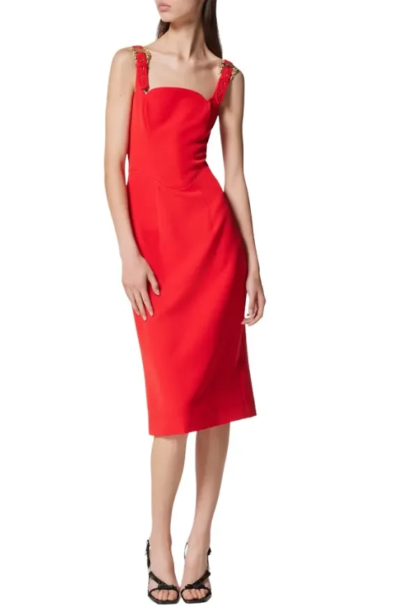 Versace Jeans Couture Midi Dresses Röd, Dam