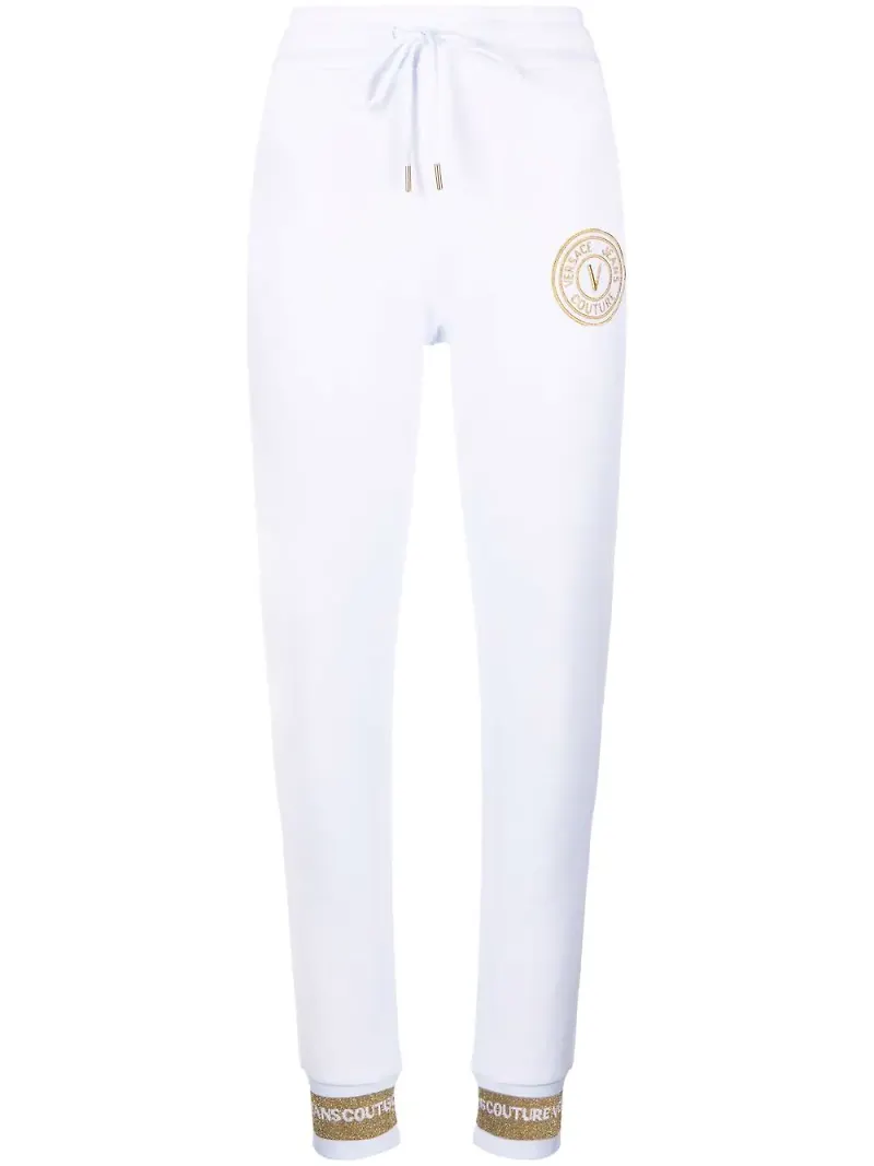 Versace Jeans Couture mjukisbyxor med broderad logotyp - Vit