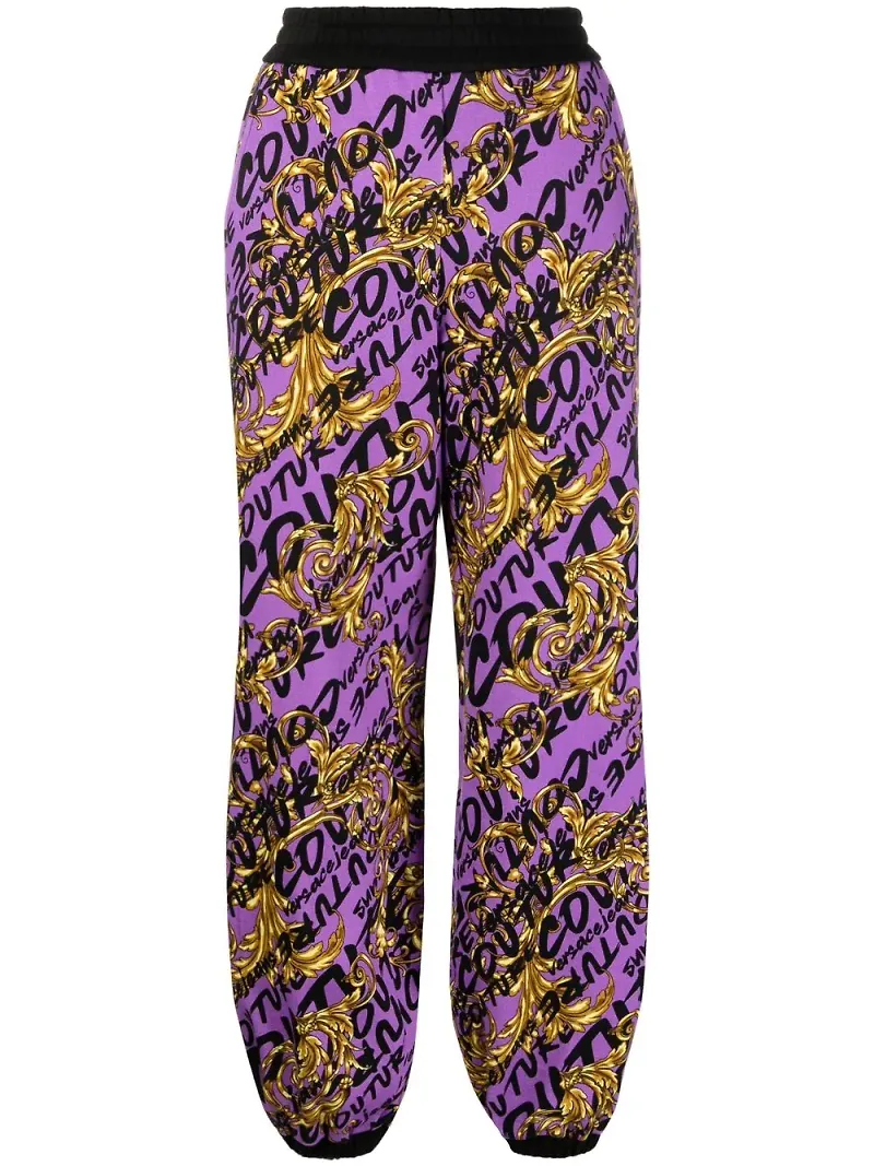 Versace Jeans Couture mjukisbyxor med logotyp - Lila