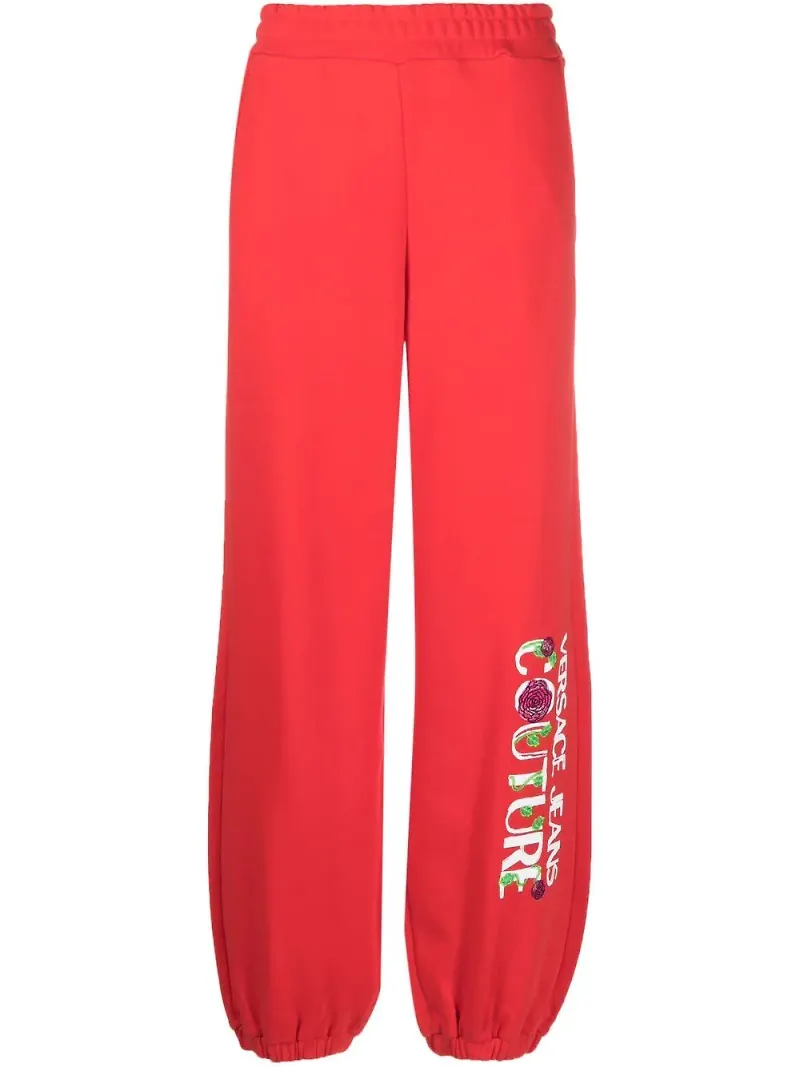 Versace Jeans Couture mjukisbyxor med logotyp - Röd