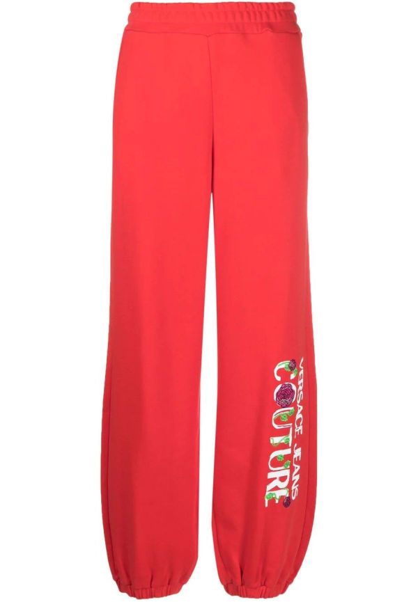 Versace Jeans Couture mjukisbyxor med logotyp - Röd