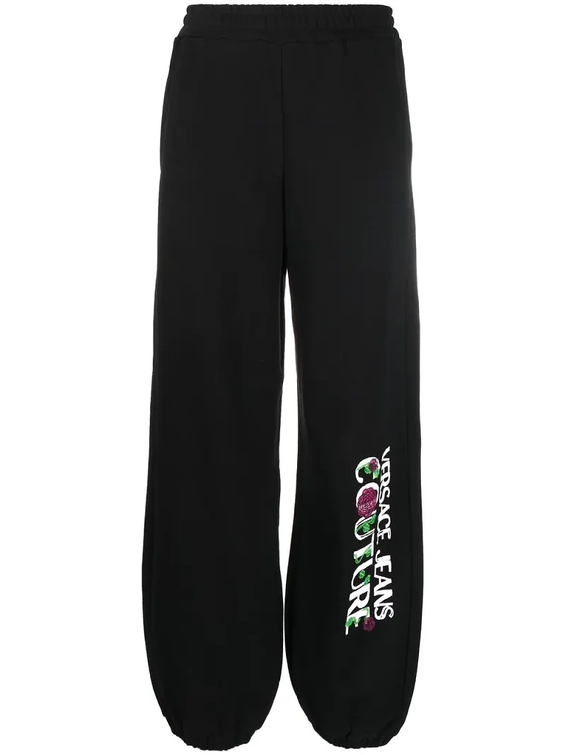 Versace Jeans Couture mjukisbyxor med logotyp - Svart