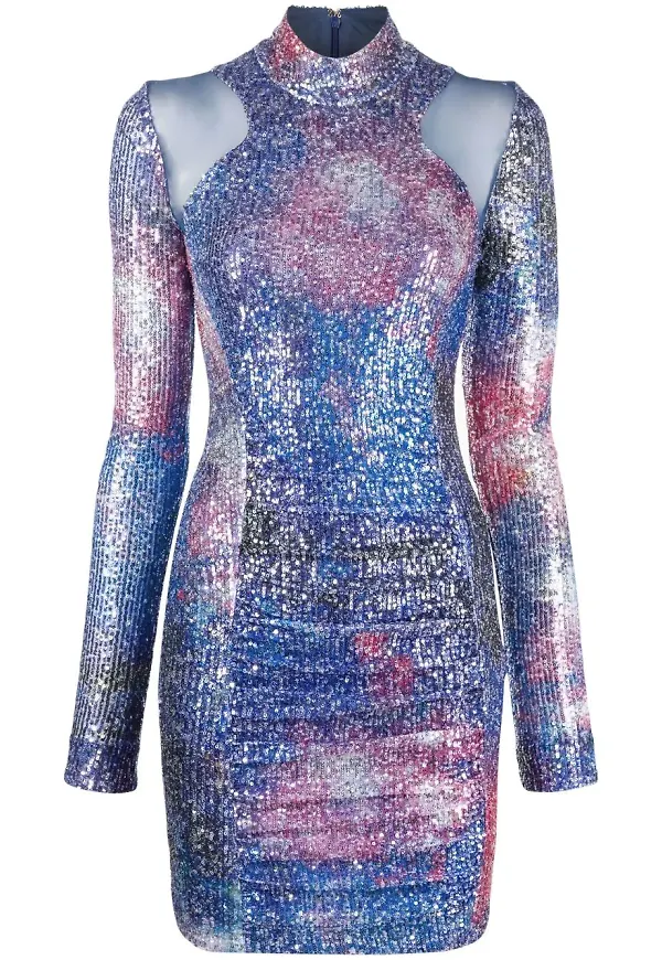 Versace Jeans Couture paljettprydd klänning - Blå