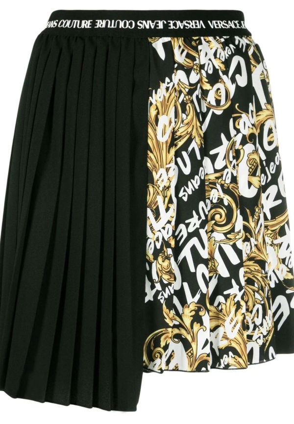 Versace Jeans Couture plisserad kjol med logotyp - Svart