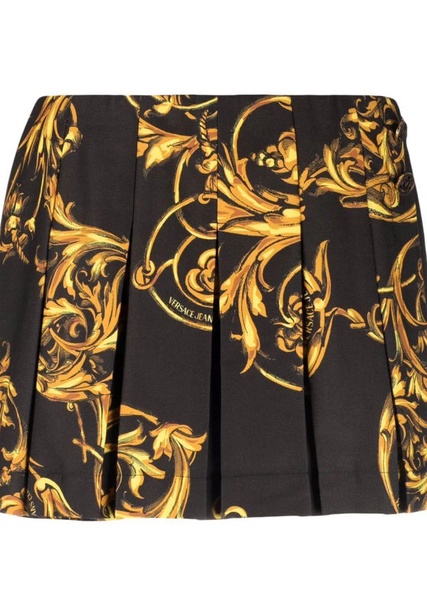 Versace Jeans Couture plisserade shorts med barocktryck - Svart