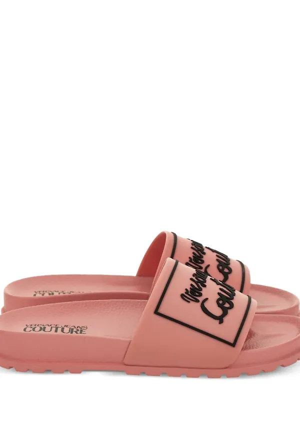 Versace Jeans Couture präglade tofflor - Rosa