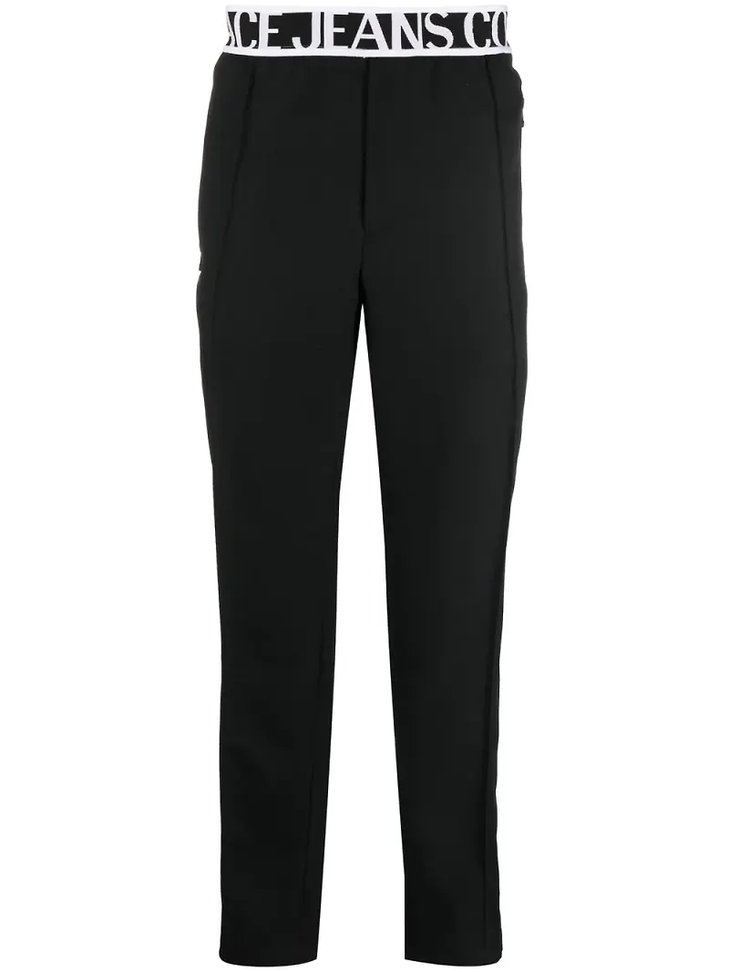 Versace Jeans Couture raka byxor med logotyp - Svart