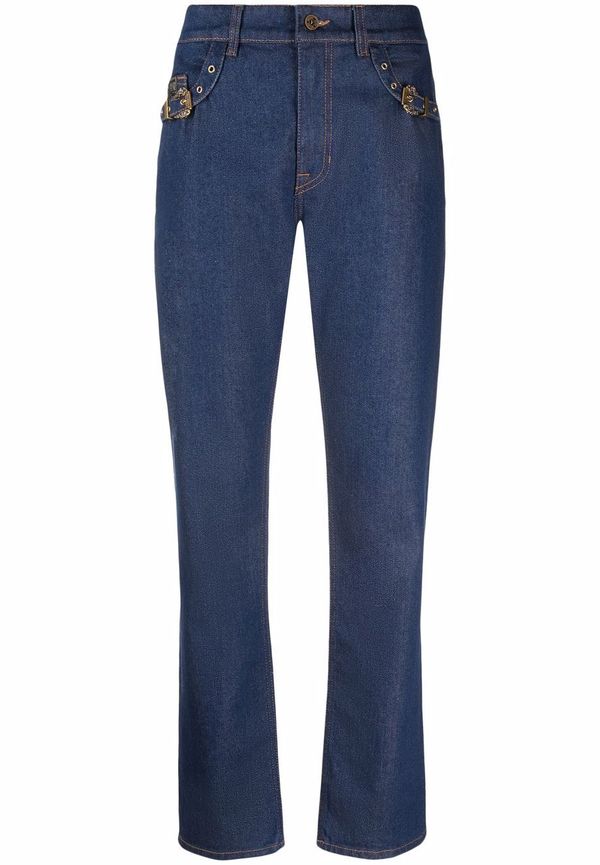 Versace Jeans Couture raka jeans med spänne - Blå