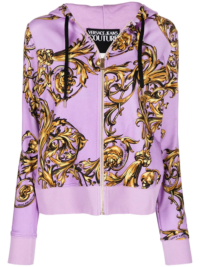 Versace Jeans Couture Regalia Baroque träningsjacka med huva - Lila