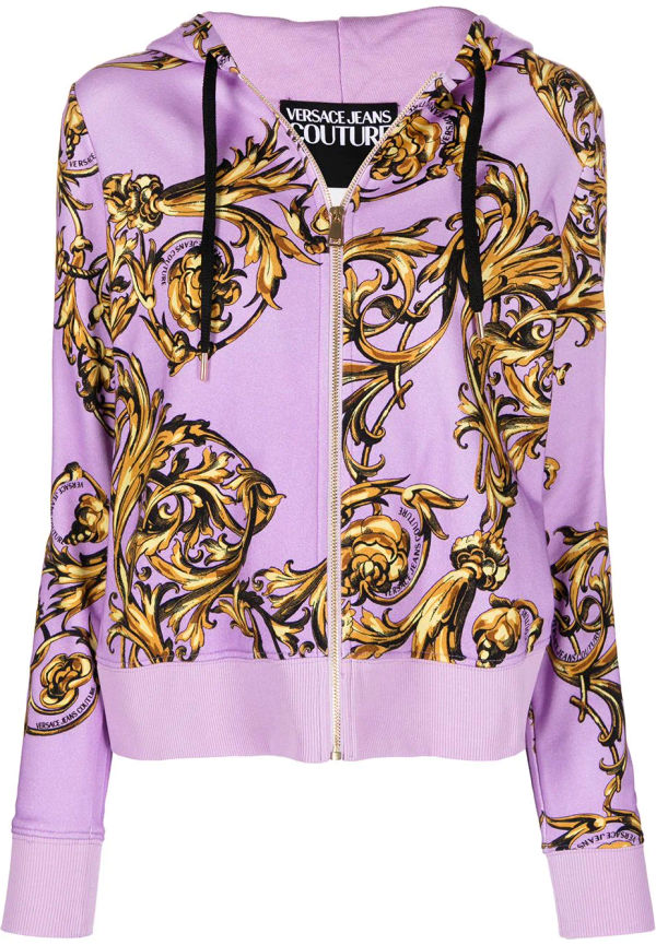 Versace Jeans Couture Regalia Baroque träningsjacka med huva - Lila