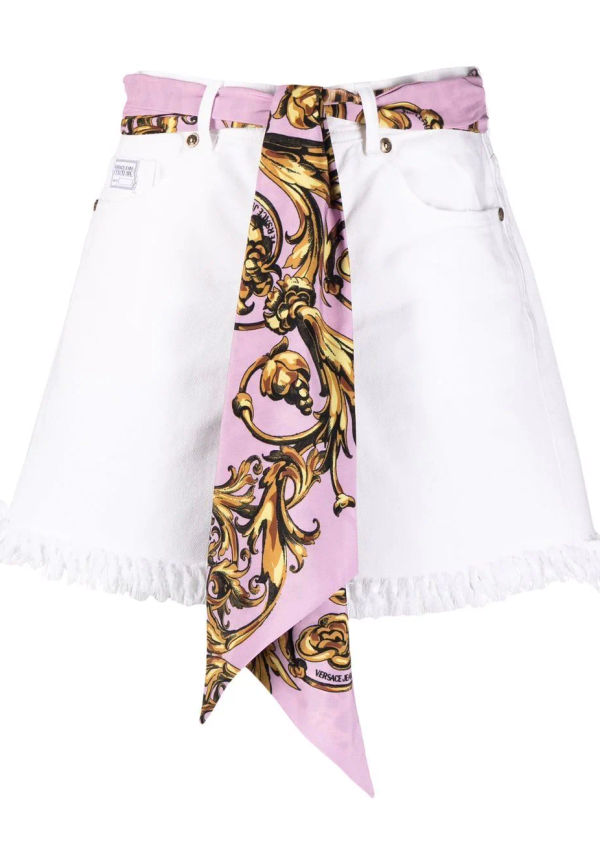 Versace Jeans Couture shorts med sjalbälte - Vit